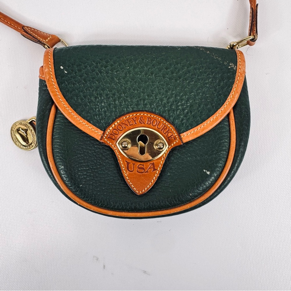 Dooney & Bourke Vintg All Weather Cavalry Crossbody USA Belt Bag hunter green